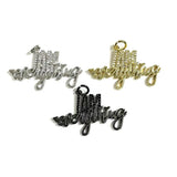 5Pcs CZ Pave Word Charms I AM Everything Pendant for Bracelet Necklace Bangle