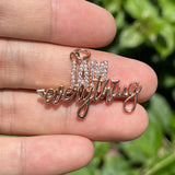 5Pcs CZ Pave Word Charms I AM Everything Pendant for Bracelet Necklace Bangle