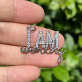5Pcs CZ Pave Word Charms I AM Worthy Pendant For Bracelet