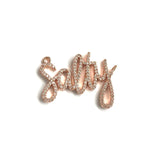 5Pcs CZ Pave Words Salty Letters Pendant for Jewelry Making