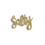 5Pcs CZ Pave Words Salty Letters Pendant for Jewelry Making