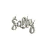 5Pcs CZ Pave Words Salty Letters Pendant for Jewelry Making