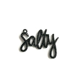 5Pcs CZ Pave Words Salty Letters Pendant for Jewelry Making