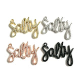 5Pcs CZ Pave Words Salty Letters Pendant for Jewelry Making