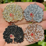 5Pcs CZ Paved Girl Magic Charms Pendant for Jewelry Making