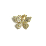 5Pcs CZ Paved Butterfly Charms Pendant for Bracelets Necklace