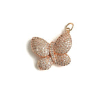 5Pcs CZ Butterfly Charms Pendant for Jewelry Making