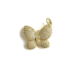 5Pcs CZ Butterfly Charms Pendant for Jewelry Making
