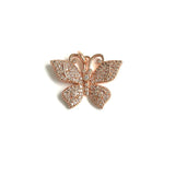 5Pcs CZ Paved Butterfly Charms Pendant for Bracelets Necklace