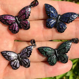 5Pcs CZ Paved Butterfly Pendant Charms for Jewelry Accessories