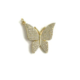 5Pcs CZ Butterfly Pendant Charms for Jewelry Making