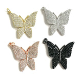 5Pcs CZ Butterfly Pendant Charms for Jewelry Making