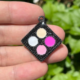 5Pcs CZ Paved Container Pendants Bling Charms For Jewelry Making