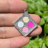 5Pcs CZ Paved Container Pendants Bling Charms For Jewelry Making