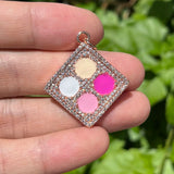 5Pcs CZ Paved Container Pendants Bling Charms For Jewelry Making