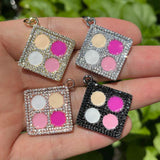 5Pcs CZ Paved Container Pendants Bling Charms For Jewelry Making