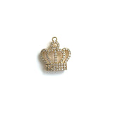 5Pcs CZ Paved Crown Pendant Charms for Jewelry Making Bracelet Necklace