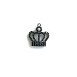 5Pcs CZ Paved Crown Pendant Charms for Jewelry Making Bracelet Necklace