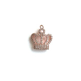 5Pcs CZ Paved Crown Pendant Charms for Jewelry Making Bracelet Necklace