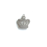 5Pcs CZ Paved Crown Pendant Charms for Jewelry Making Bracelet Necklace