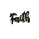 5Pcs CZ Paved FAITH Charm Pendant for Bracelets Necklace