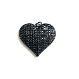 Heart Charm Pendant CZ Paved Plated Metal Jewelry Making