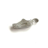 5Pcs CZ Paved Sneaker Pendant Bling Charms for Jewelry Making