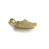 5Pcs CZ Paved Sneaker Pendant Bling Charms for Jewelry Making
