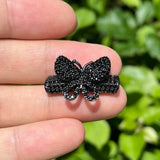 5Pcs CZ Paved Tubes Bars w/ Butterfly for Bracelets Necklace