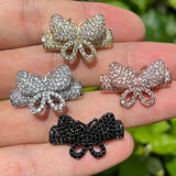 5Pcs CZ Paved Tubes Bars w/ Butterfly for Bracelets Necklace