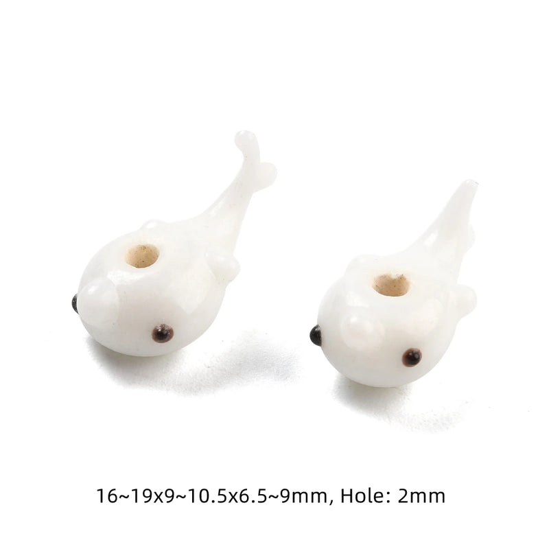 5Pcs Animal Lampwork Glass Beads for DIY Jewelry Making