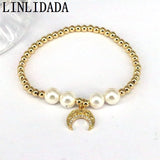 Cz Cross Airplane Love Pendant Bracelet Bead Chain Women Party Jewelry
