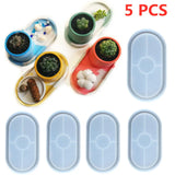 5Pcs DIY Ashtray Mold Square Cup Silicone Jewelry Making Mould Oval Epoxy