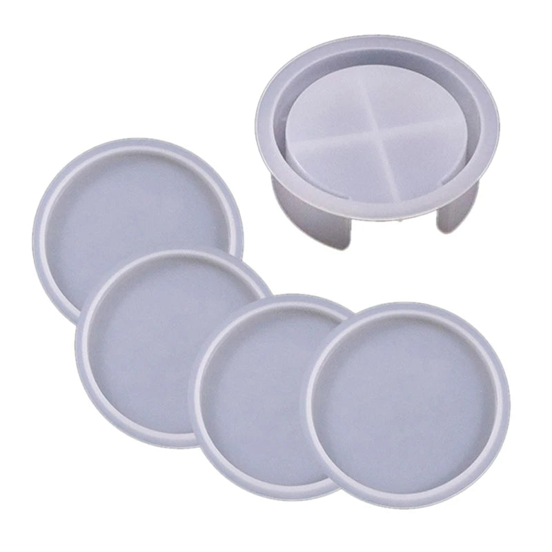 5Pcs DIY Crystal Epoxy Resin Mold Coaster Storage Box Set Home Decoration