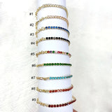 5Pcs CZ Adjustable Tennis Bracelets Half Zircon Chain Dainty Cubic Zirconia