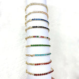 5Pcs CZ Adjustable Tennis Bracelets Half Zircon Chain Dainty Cubic Zirconia