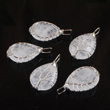 5Pcs Stone Crystal Pendants Tree Of Life Charm Classic Jewelry