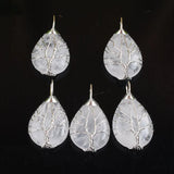 5Pcs Stone Crystal Pendants Tree Of Life Charm Classic Jewelry