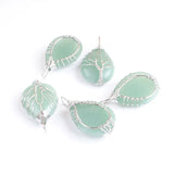 5Pcs Aventurine Tree Of Life Pendant Wire Wrapped Natural Gemstone