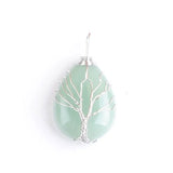 5Pcs Aventurine Tree Of Life Pendant Wire Wrapped Natural Gemstone