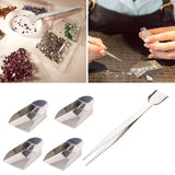 5Pcs Diamond Scoop Jewelry Shovel Kit Tweezers Beads Scoop Mini Shovel