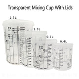 5Pcs Disposable Clear Plastic Paint Mixing Cups for Paint Resin Tools