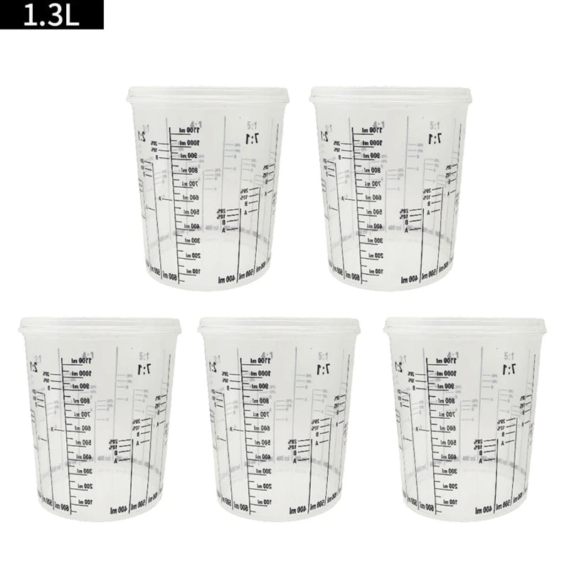 5Pcs Disposable Clear Plastic Paint Mixing Cups for Paint Resin Tools