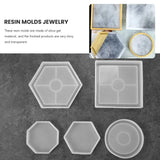 5Pcs DIY Coaster Silicone Mold for Resin, Concrete, Cement