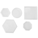 5Pcs DIY Coaster Silicone Mold for Resin, Concrete, Cement