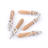 5Pcs Dragon Tribe Natural Stone Pendant Alloy Charms Women Man Jewelry