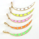 5Pcs Colorful Crescent Moon Charms Dainty Pendants Diy Jewelry Accessory