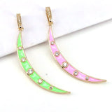 5Pcs Colorful Crescent Moon Charms Dainty Pendants Diy Jewelry Accessory