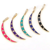 5Pcs Colorful Crescent Moon Charms Dainty Pendants Diy Jewelry Accessory