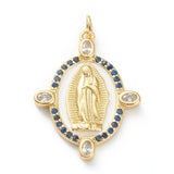 5Pcs Oval Saint Charms Pendants for DIY Jewelry
